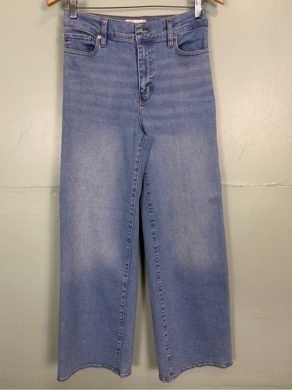 FRAME Le Slim Palazzo Wide Leg High Rise Jeans in Honeymoon Wash Women Size 28